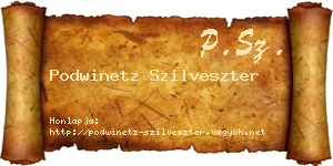 Podwinetz Szilveszter névjegykártya